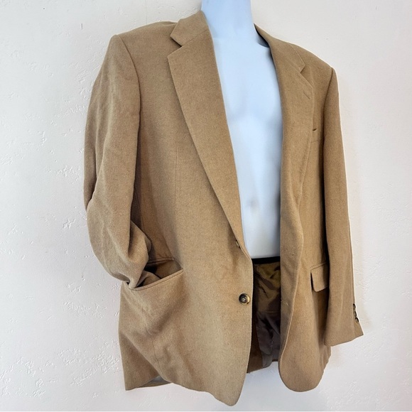 Hunt Valley Camel Hair Blazer Mens 42L Tan - Picture 3 of 15